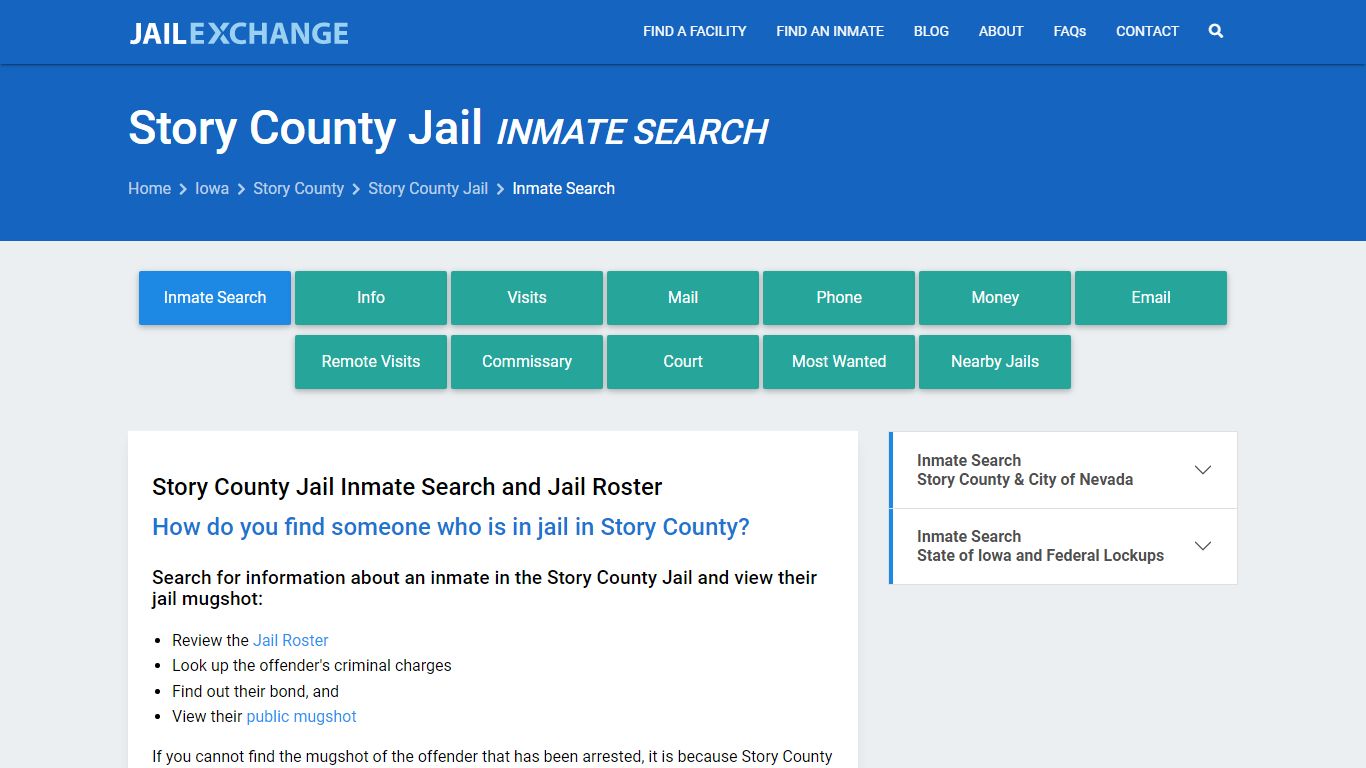 Inmate Search: Roster & Mugshots - Story County Jail, IA