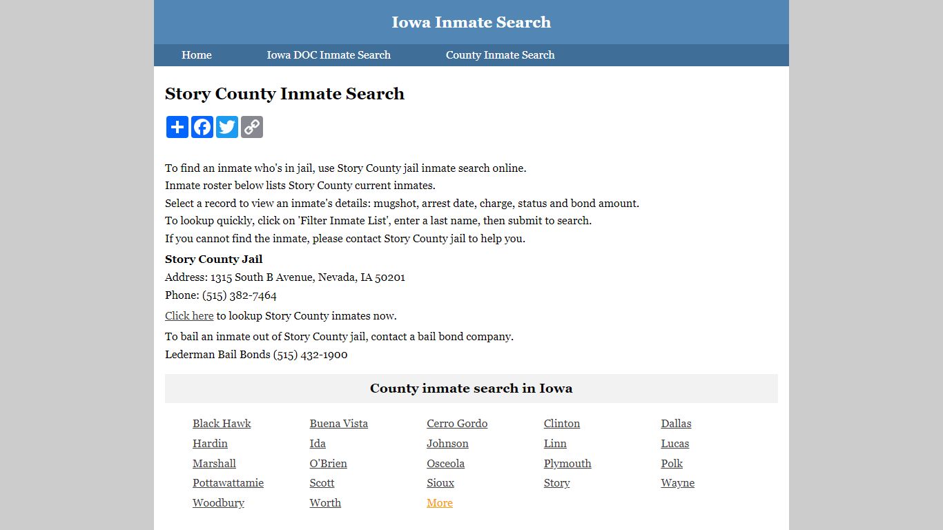 Story County Inmate Search